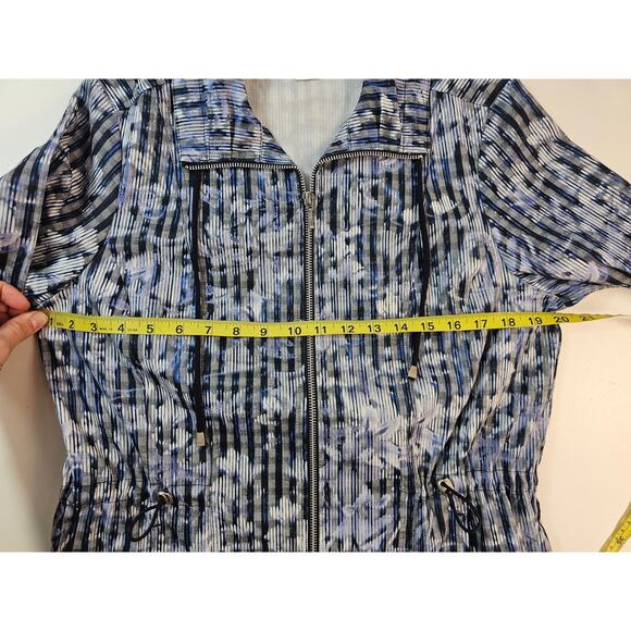 Christopher & Banks M blue cinch sides shaket jacket full zip EUC Career casual - Picture 8 of 8